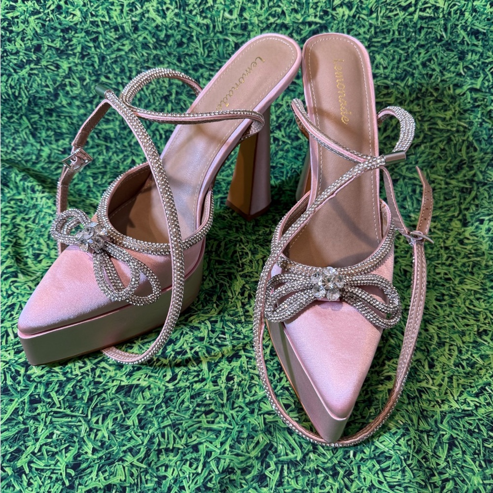 Laurence Dacade Elegant Pink Strappy Heels with Bow